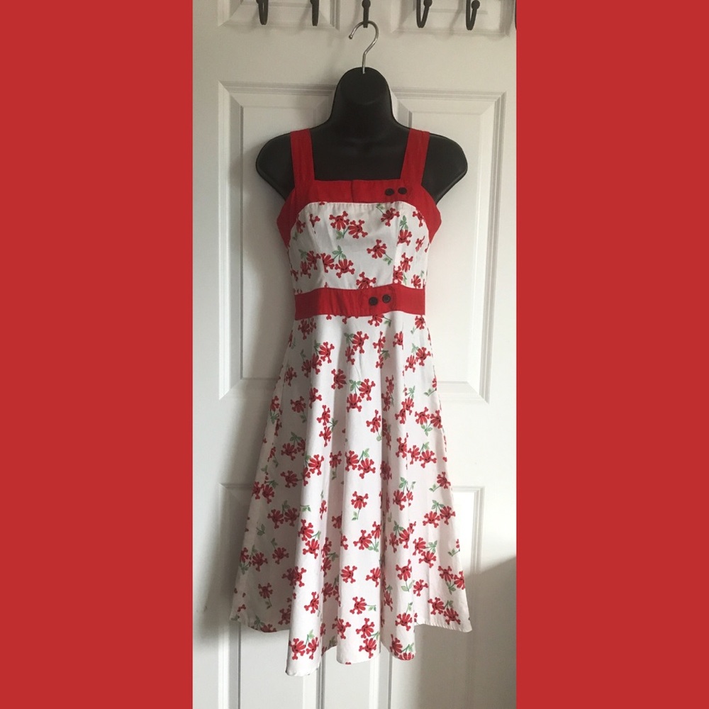 Hell Bunny Cherry Skull Crossbone Bunny Dress